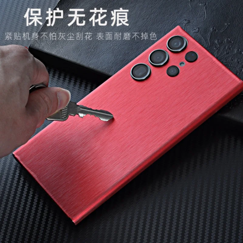 2026 New 3D Metal Brushed Full Coverage Matte Film Back Film For Samsung S26 S25 S24 S23 S22 Ultra S24 S23 S22 Plus Back Sticker
