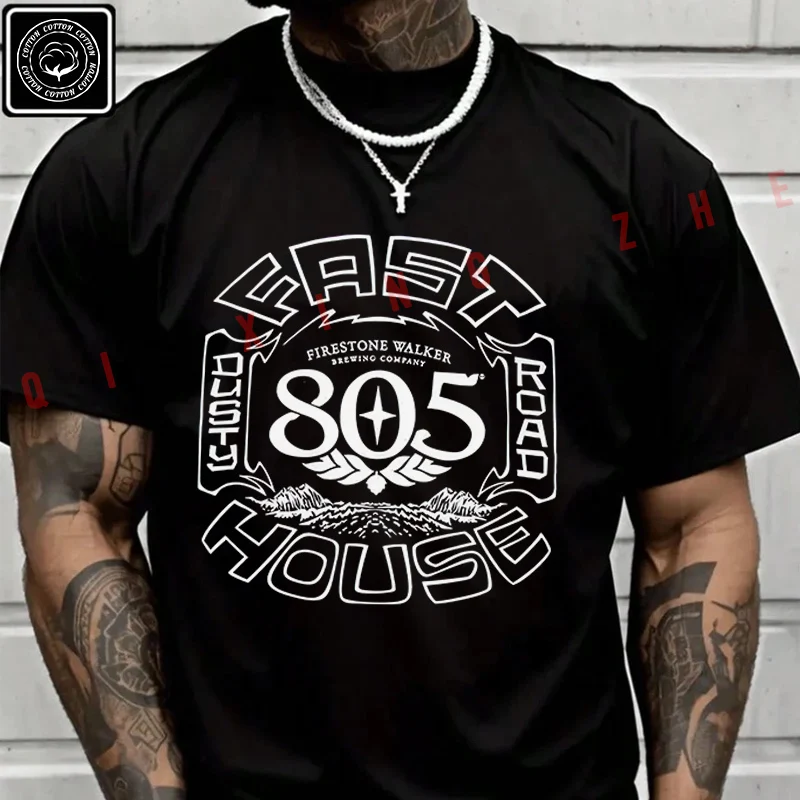 

FASTHOUSE X 805 Roam Motorcycle Men's And Women's T-shirt Summer Cotton Short Sleeved Casual Basic TShirt Tops