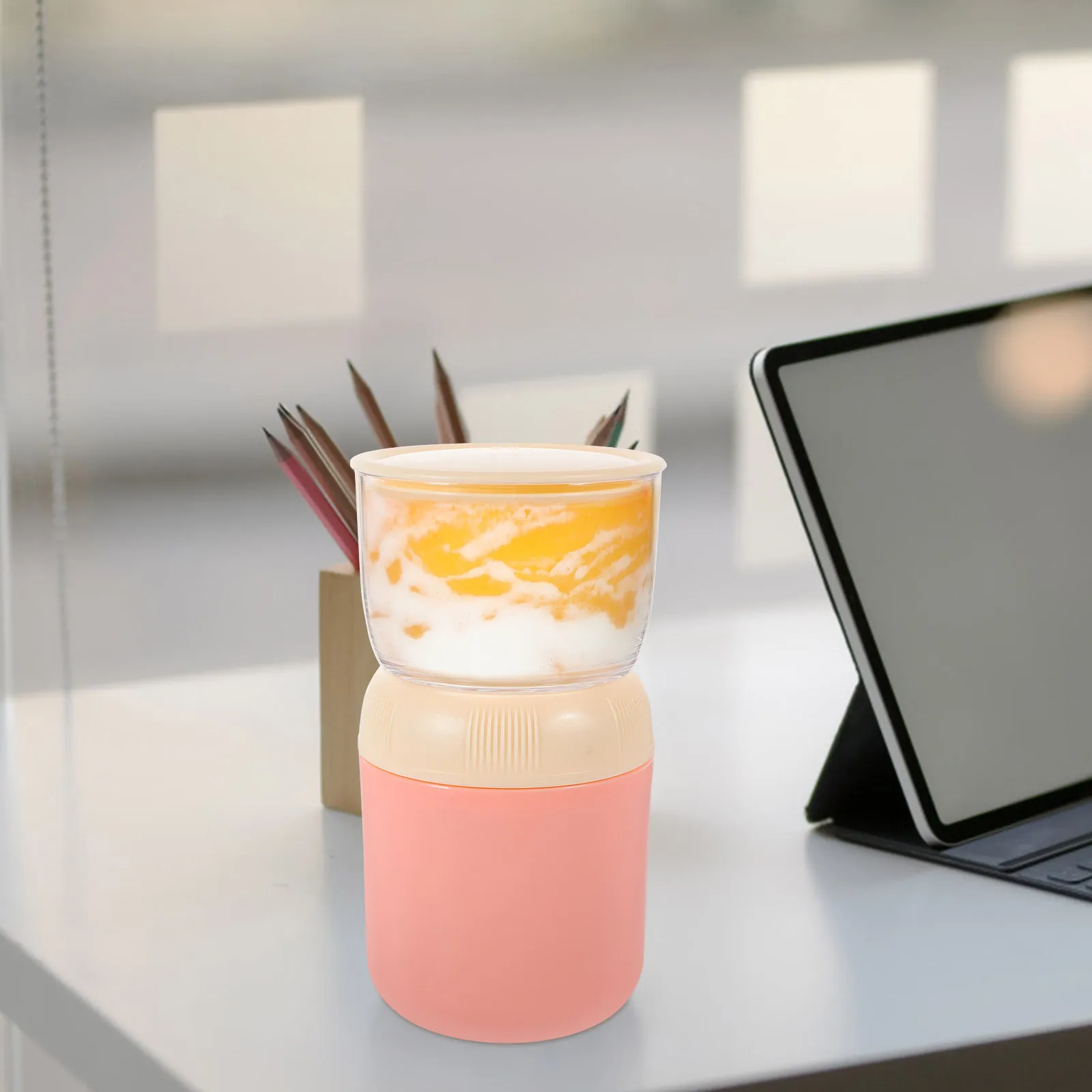

Portable Breakfast Insulated Yogurt Container Overnight Oats Cup Anti leak Porridge Cup Practical Creative Oatmeal Jar