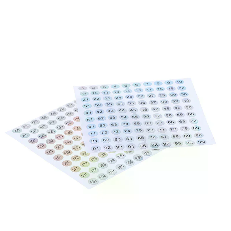 Waterdicht nummer 1-200 Laserlabels Stickers Nagellak Lippenstift Nummerlabels