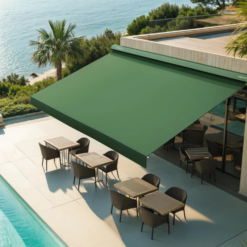 

Outdoor Electric Full Box Awning Intelligent Remote Control Automatic Telescopic Retractable