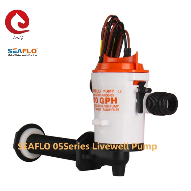 SEAFLO 12V 800GPH Livewell Aeration Pump Fishing Boat Live Bait Tank Aerator Water Pump Fish Saver Marine Submersible Cartridge