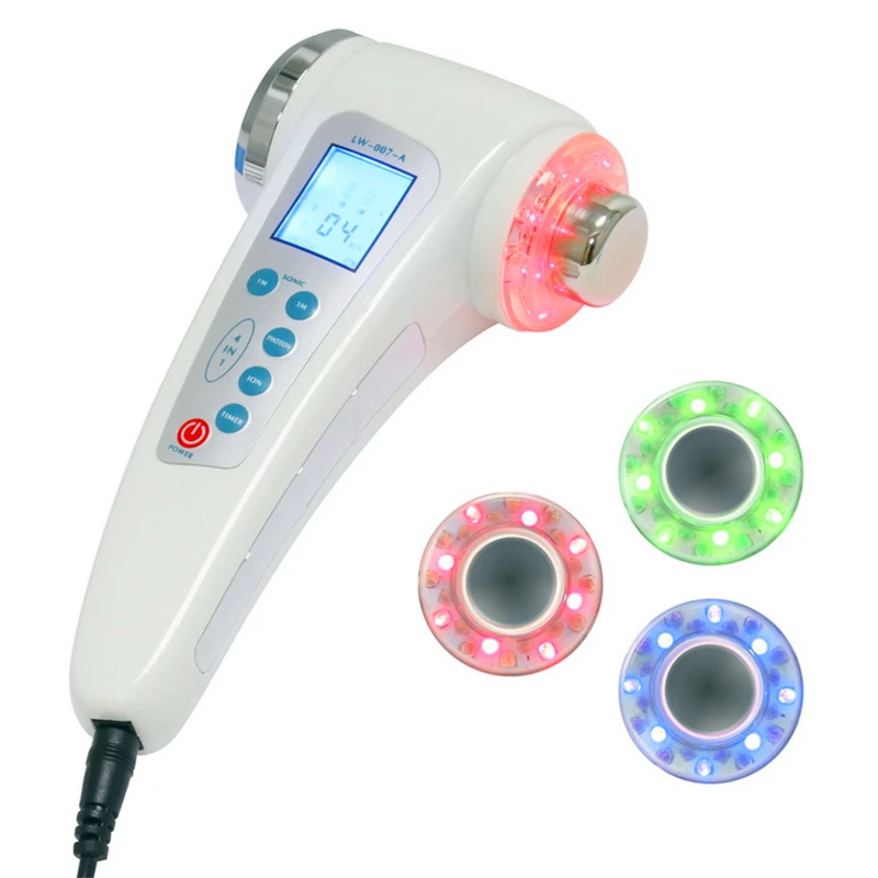 Aoko 1Mhz 3Mhz Ultrasone Gezichtshuidverzorgingsmachine 7 Kleuren Led Foton Beauty Tool Lichaam Afslanken Anti Cellulitis Massageapparaat