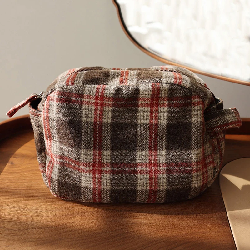 Retro Makeup Bag Canvas Clutch Bag Large Cosmetic Bag Travel Toiletry Kit Portable Lipstick Storage Pouch Lady Bath Shower Pouch
