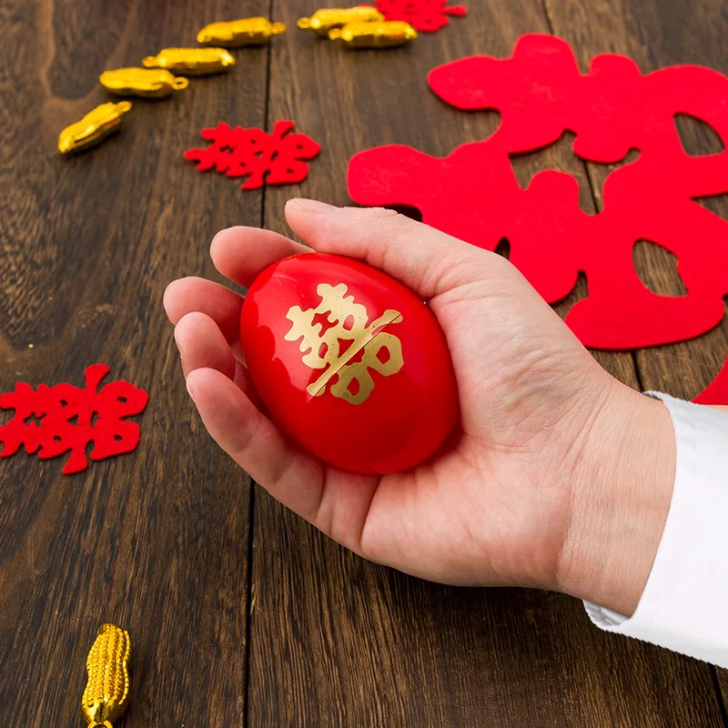 Set de dote de boda, caja de plástico de cáscara de huevo de pollo rojo