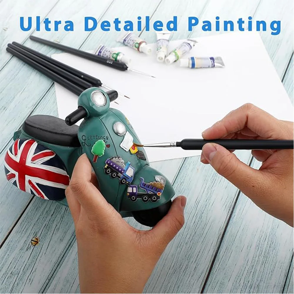 فرش طلاء بتفاصيل مصغرة، 5 قطع من فرش الرسم للفنانين بألوان مائية لطلاء زيت الأكريليك ونموذج تفاصيل الأظافر اليدوية #4