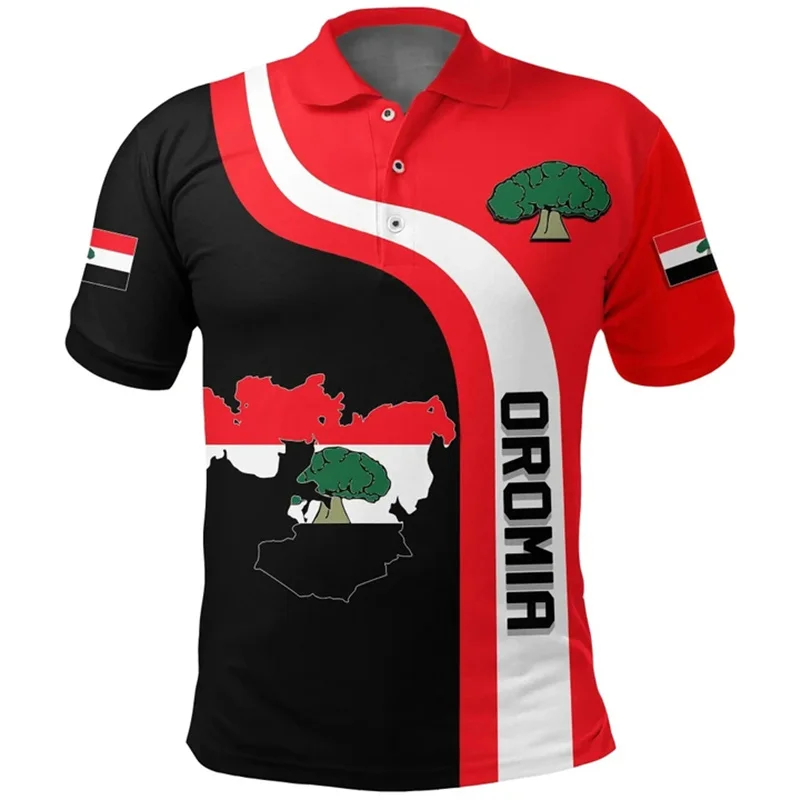 New 3D The Flag Of Oromo Printing Polo Shirt For Men Oromo Emblem Graphic Polo Shirts Kid Fashion Cool Polos Summer Y2k Clothing