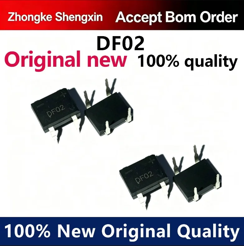 （5pcs-10pcs）New stock DF02 DF02M DIP4 straight insertion 1A 200V bridge rectifier bridge