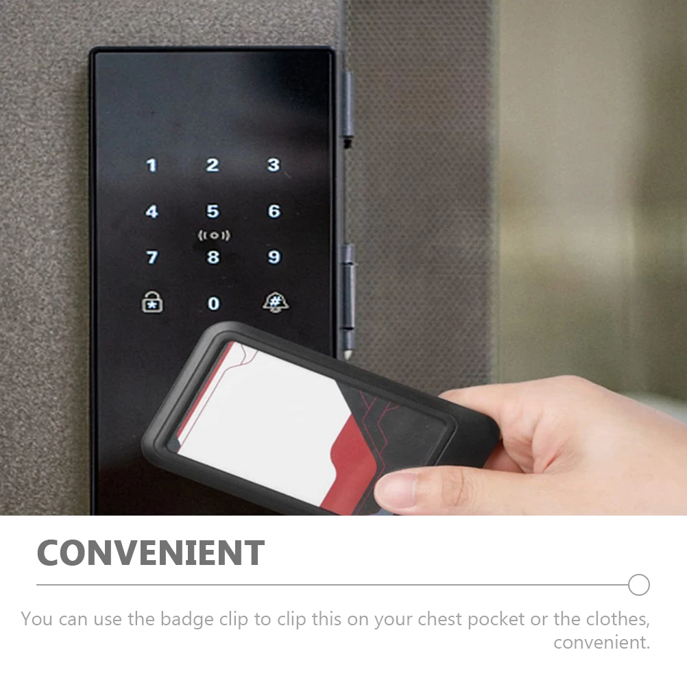 8 pezzi porta carte nero porta badge riutilizzabile in ABS per carte d'identità credito affari infermiera ufficio lavoro scuola manica verticale