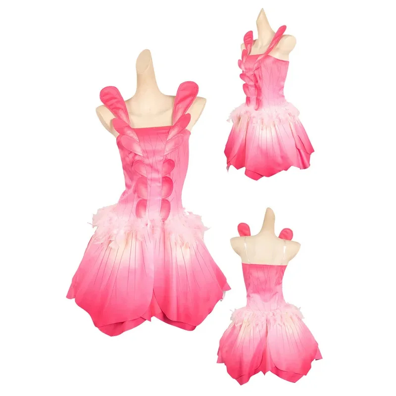 Elina Cosplay Fantasia Pink Dress Cartoon Barbei Disguise Adult Women Roleplay Female Fantasy Halloween Carnival Party Clothes