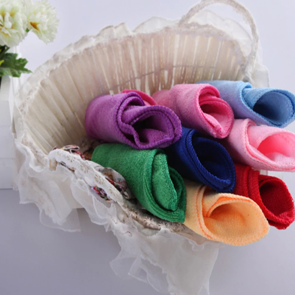 

50pcs 140G Square Microfiber Towel For Face Hand Car Cleaning Dishes Wash Cloth Portable Absorbent Fade Resistant Home Travel