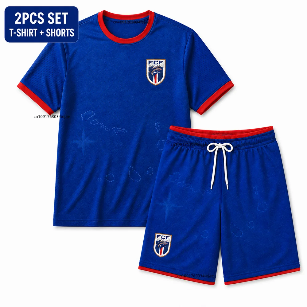 2026 Kap Verde Kinder Fußball-Trikot-Set Jungen Mädchen Fan Kurzarm T-Shirt Shorts 2-teilig Sport-Trainings-Sommeruniform – Detail 5