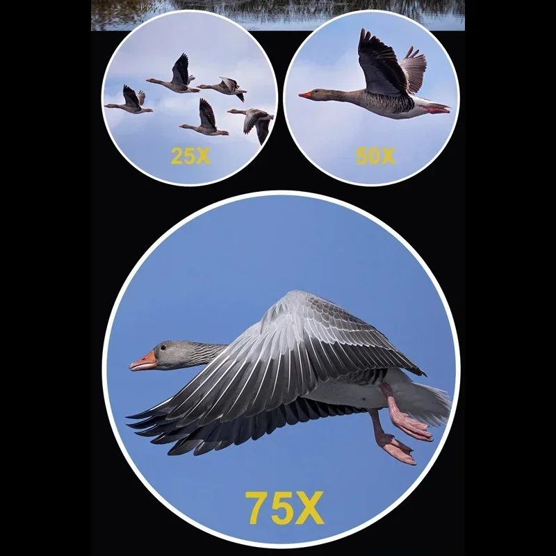 25-75x70 HD Spotting Scope Zoom Monocular BAK7 Prism Waterproof Telescope Spyglass Target Shooting Bird Watching Hunting Camping