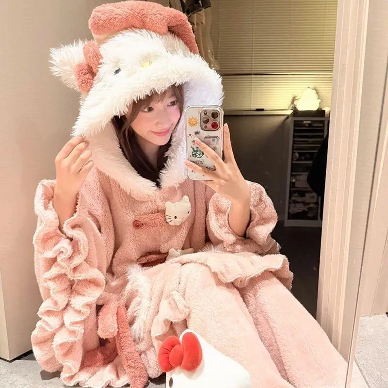 Sanrio-Conjunto de traje de Hello Kitty para mujer, conjuntos elegantes, trajes de Club para mujer, pantalones coordinados 2025, traje de pieza, nuevo sastrería a juego