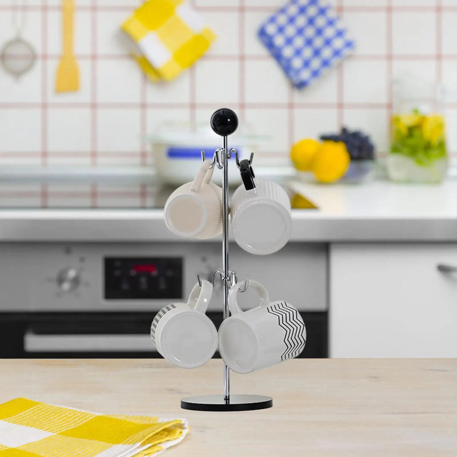 Coffee Mug Tree Drainer Stand Storage with 6 Claws Shelf Bottle Drying Rack Mug Holder with Base for Living Room Home