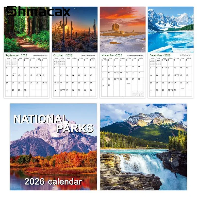 

New 2026 Calendar - 12 Month National Park Calendar Fun Cute Home Decoration For Scheduling And More