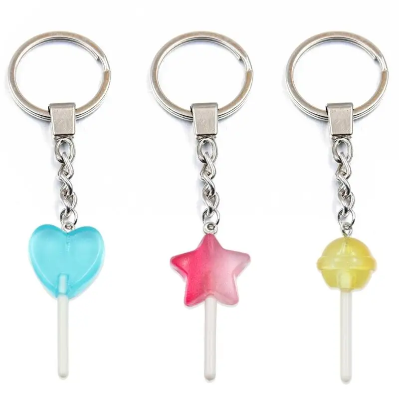 A52E Practical Sturdy Resin Star Heart Circle Lollipop Charm Pendant Portable Accessory for Parties Dates and Festivals