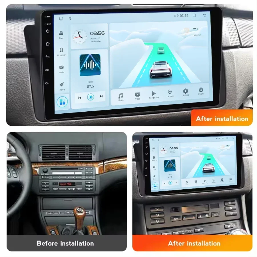 

Новый IPS сенсорный экран с Android 13, стерео-видеоплеер для автомобиля E46 1998-2006, поддержка Carplay, автомагнитола с GPS-навигацией