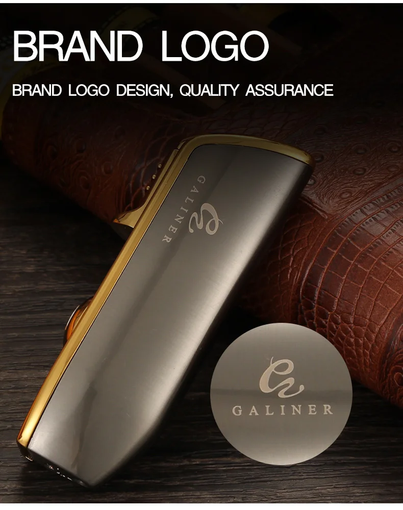 GALINER Metal Cigar Lighter Windproof Portable Butane Gas 3 Torch Jet Lighters Cigar Tool With Cigar Punch
