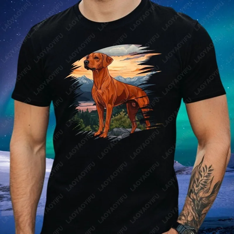 

Rhodesian Ridgeback Bergen Motif Cotton TShirt Men Women Vintage Classic Fashion Streetwear Tees Comfortable Unisex Summer Tops