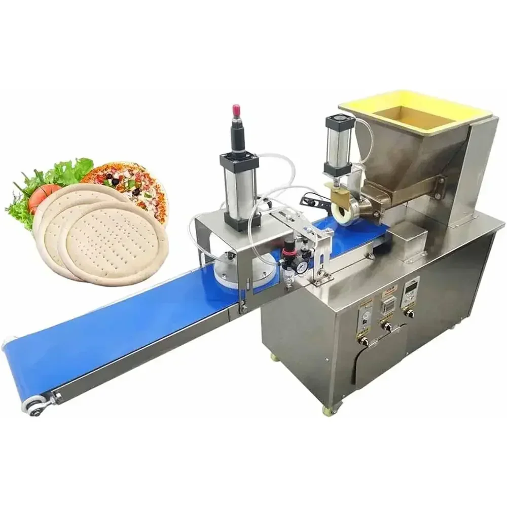 7 Inch Automatic 2 in 1 Dough Cutting Press Machine Multi Functional Pizza Dough Divider Presser for Pastry Bread Cake Base Baki