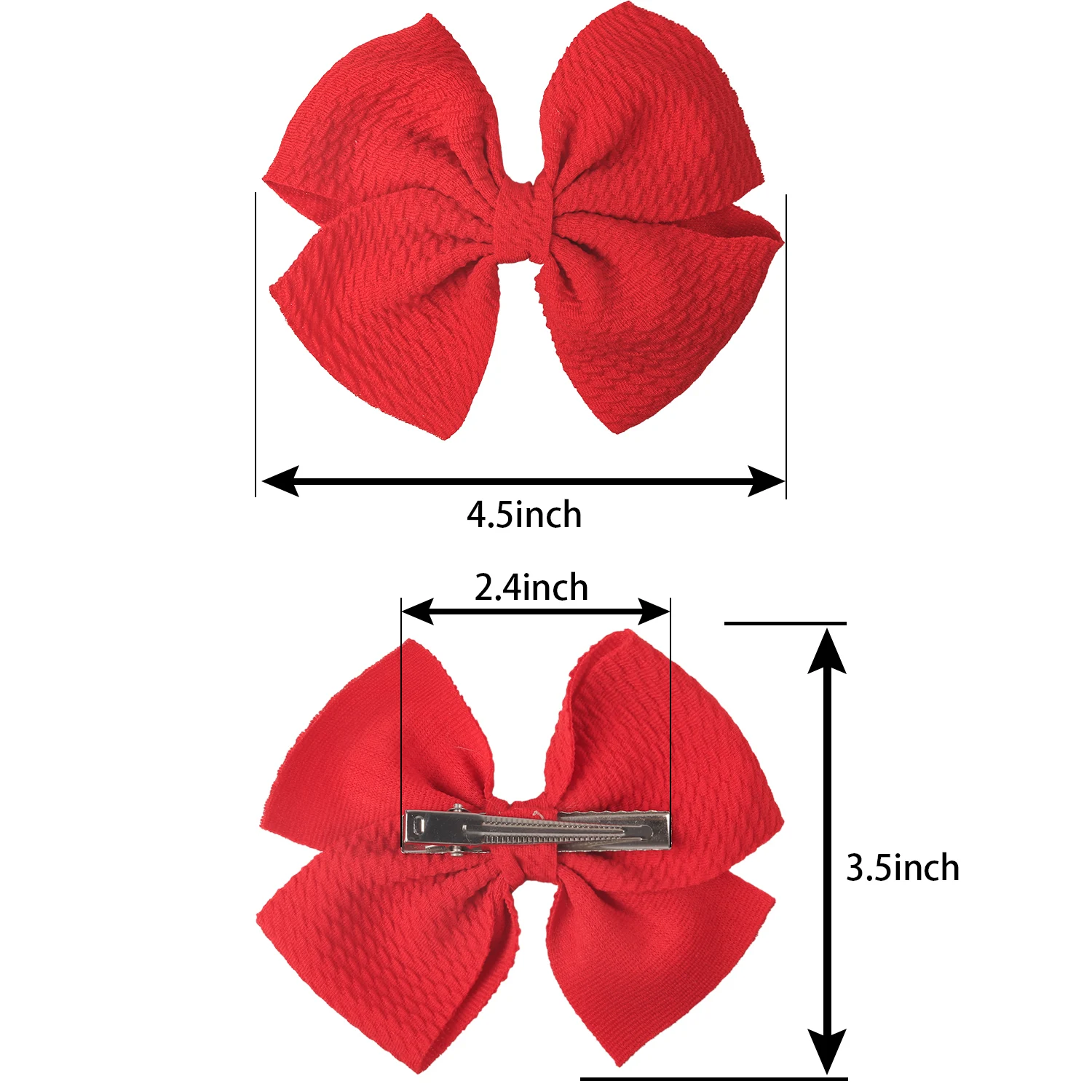 5pcs Fabric Hair Bows Hair Clips For Baby Girls 3.5inch Bows Hairpins Barrettes Headwear Kids Hair Acesssories