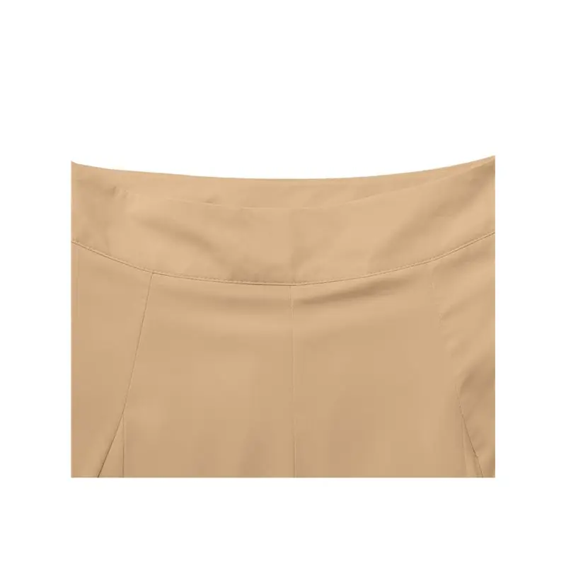 Cyl-calças femininas de pernas largas, elegantes, casuais, elásticas, cintura alta, palazzo, trabalho, escritório, negócios, lounge, cáqui s