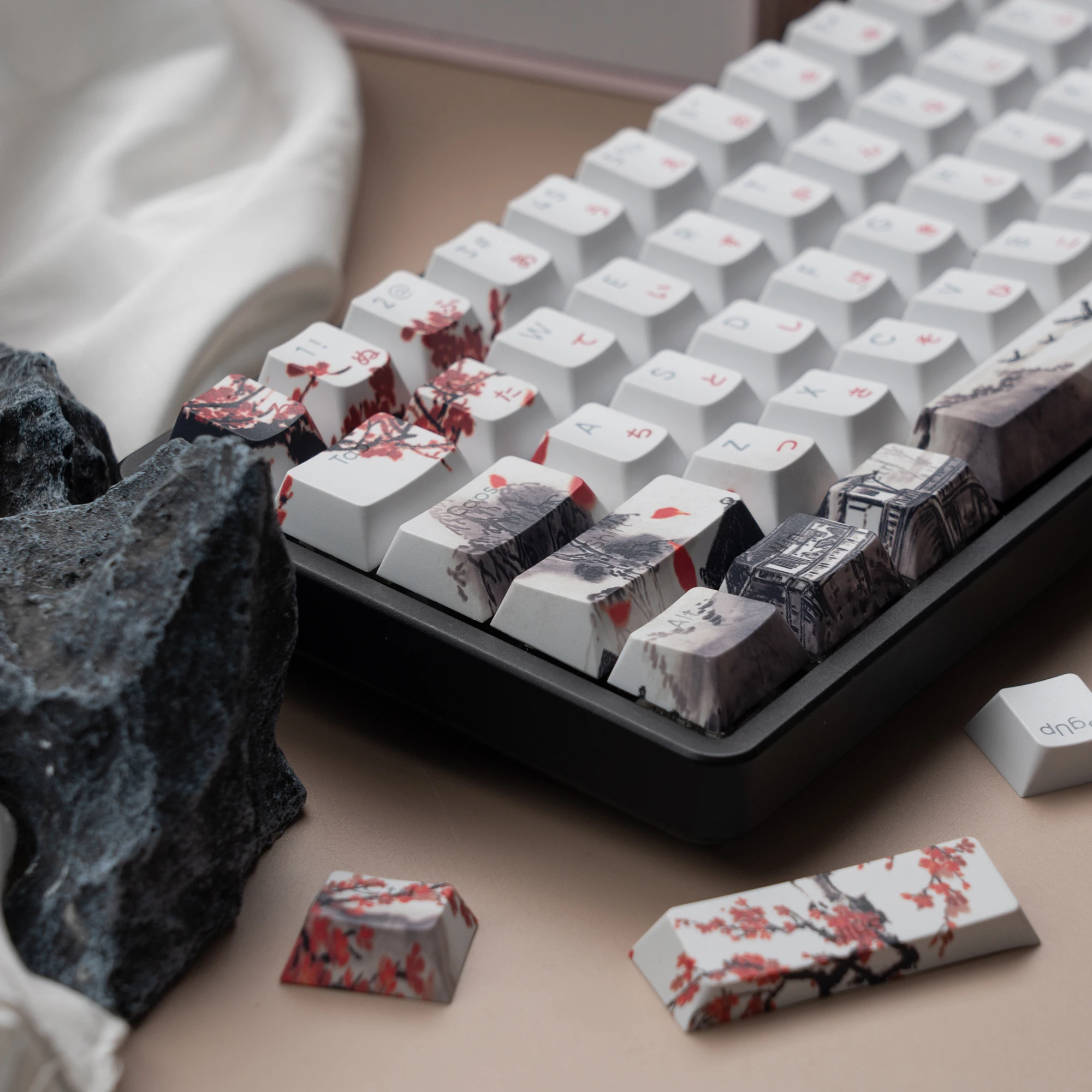 127 Keys Plum Blossom Top Backlit Cherry Profile Keycap PBT Keycap