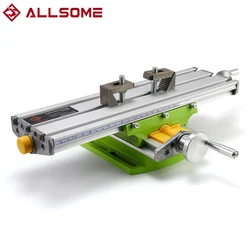 ALLSOME BG-6330 tavolo composto funzionante tavolo da lavoro a scorrimento incrociato per banco di perforazione di fresatura multifunzione regolabile X-Y