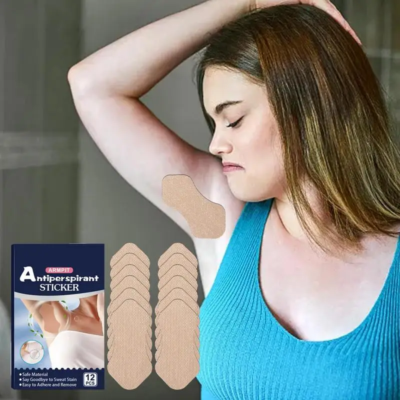 Armpit Sweat Pads 12 PCS Anti Sweating Pads Armpit Sweat Patches Portable Armpit Protection Breathable Thin Anti Sweating Pads