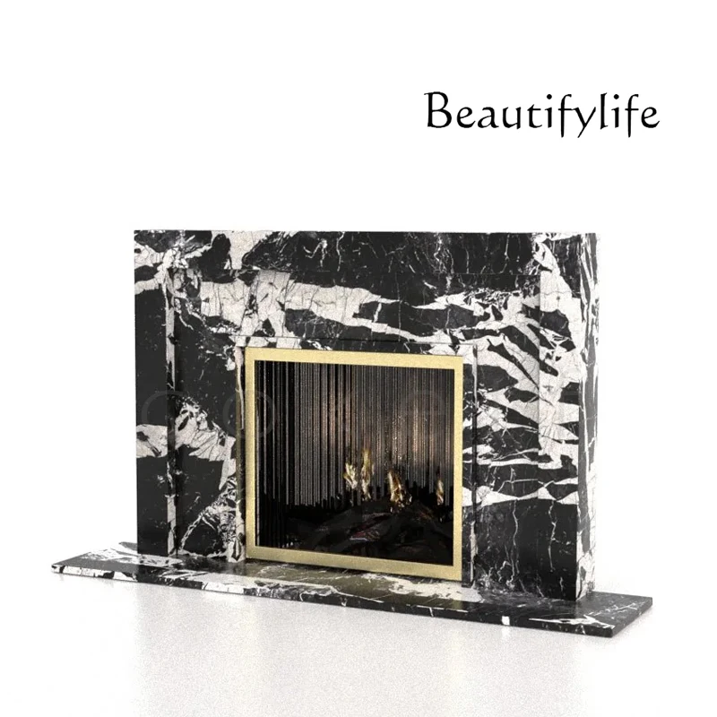 

JB Marble Fireplace Light Luxury Designer Villa Living Room Wall Mantel Decorative Cabinet