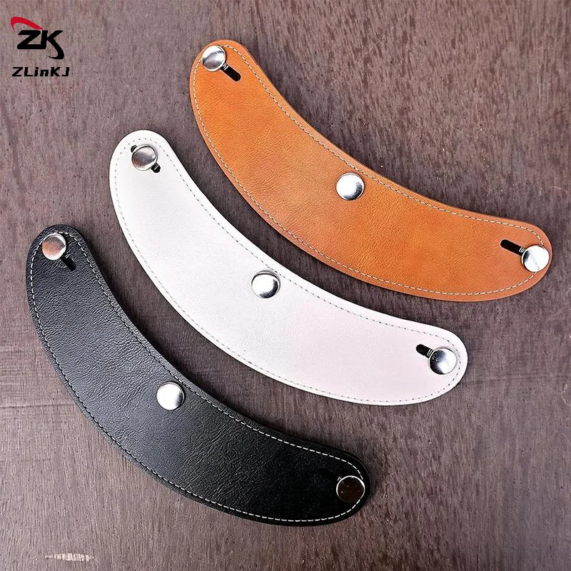 Retro 3 Pin Helmet Visor Brim Leather Removable For Scooter Bike Motorcycle Helmet Brim Flip Up Windshield Rain Sun Protection
