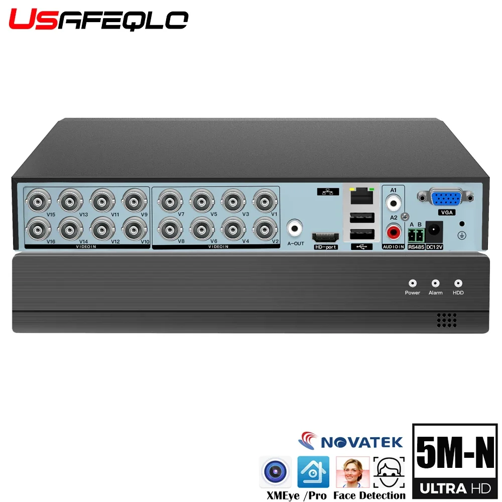 16CH 8CH 4CH 5MP-N AHD DVR AI H.265 Hybrid 5 Megapixel NVR Digital Video Recorder for 2MP 5MP AHD/TVI/CVI/XVI/IP Cameras