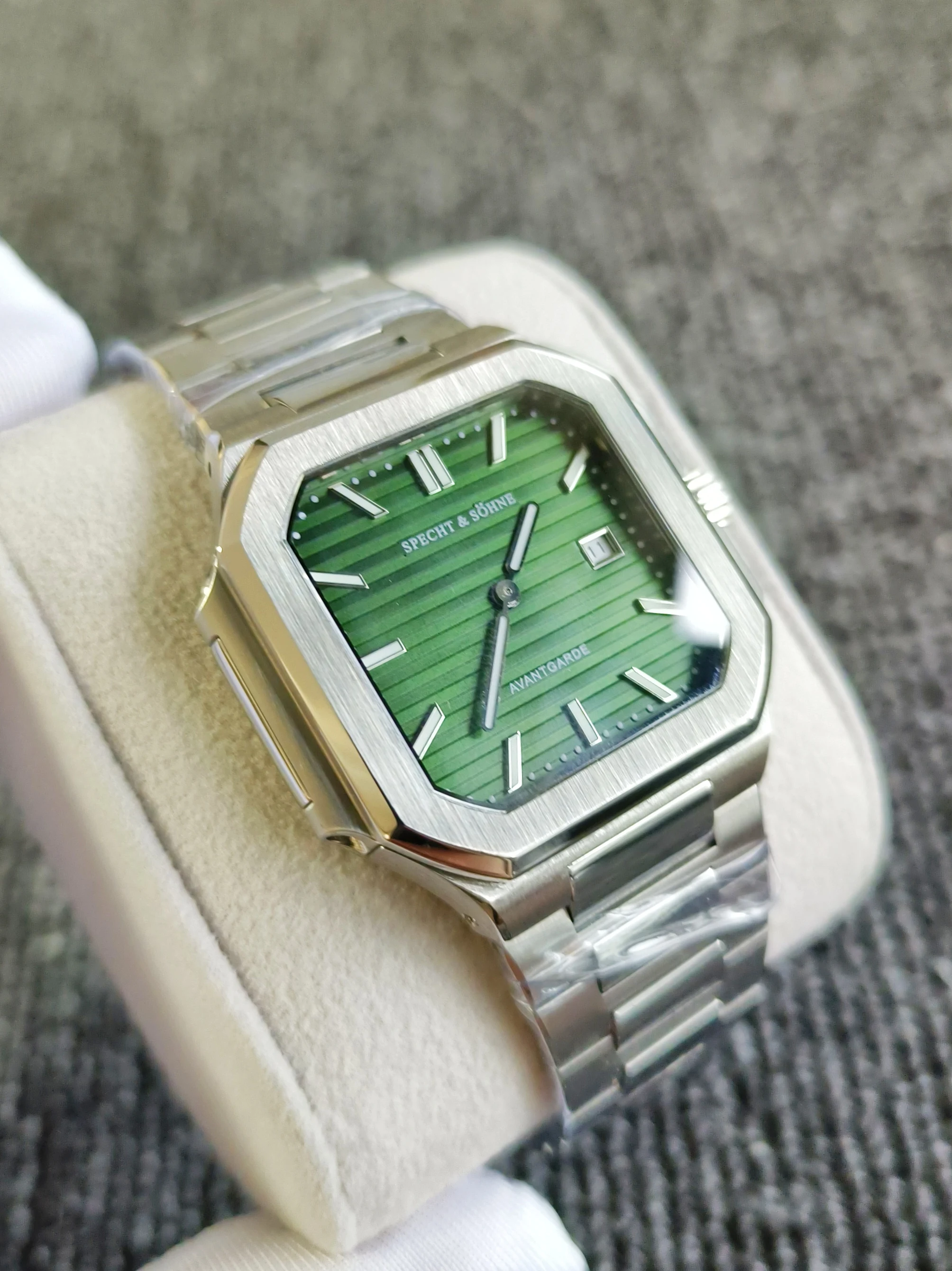 Specht & Söhne Fashion Business Mens Watch Rectangular Ultra Thin Stainless Steel Sapphire Glass Wristwatch Relogio Masculino