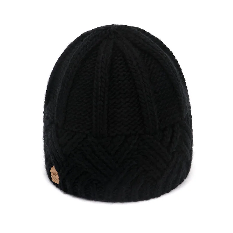 2024 Autumn Winter Knitted Beanies For Women Girls Solid Color Warm Cashmere Wool Skullies Caps Soft Thick Beanie Hat Female