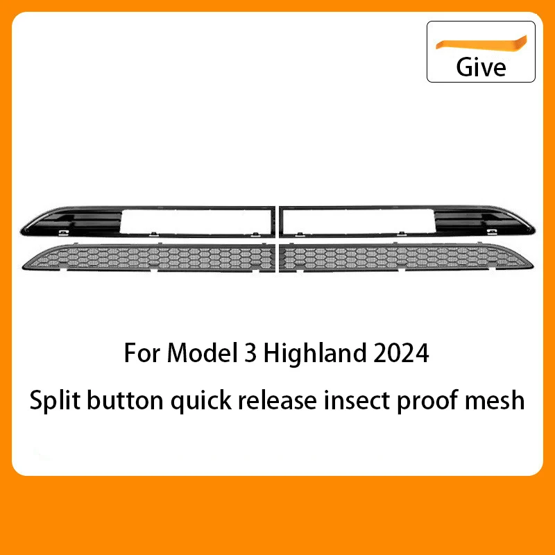 Voor Tesla 2019-2024 Model 3/Y Voorbumper Grill Mesh Luchtinlaat Vent Cover Grille Guards Protector anti-insect Netto Accessoires