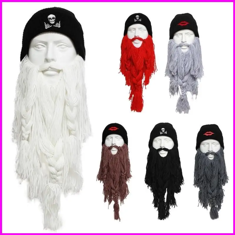 Winter Balaclava Full Face Cover Hoed Gebreide Baard Hoed Verstelbaar voor volwassen kinderen