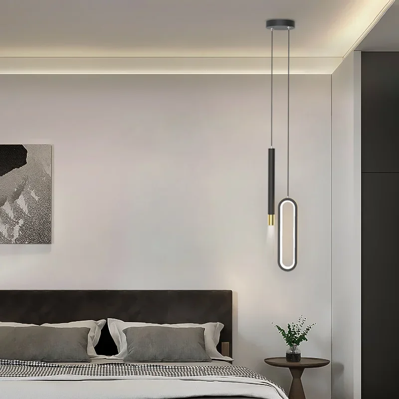 Modern Creative Pendant Lamp Bedside Bedroom Downlight Restaurante Cozinha Sala de jantar Luzes Penduradas Iluminação Led Indoor Fixture