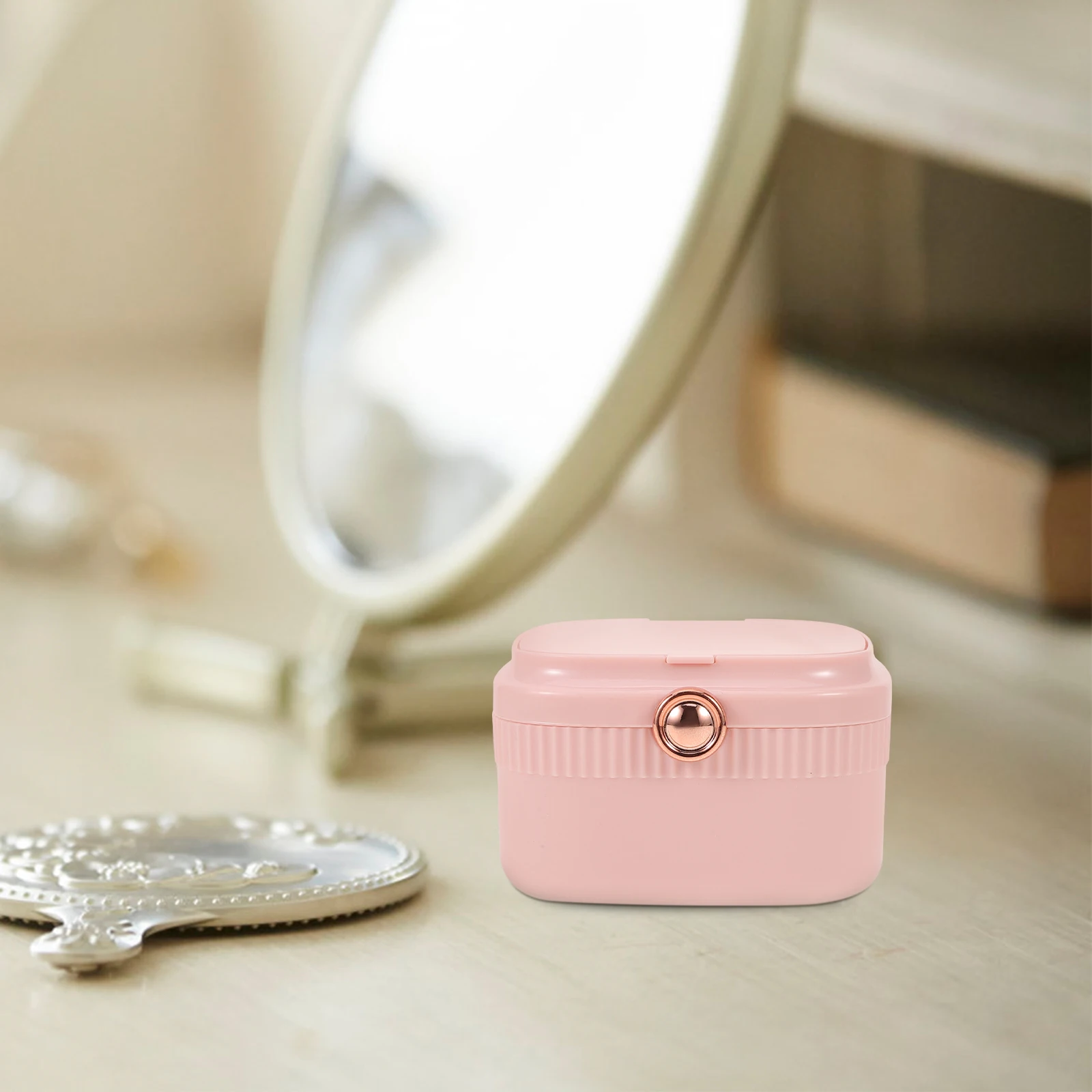 

Jewelry Box Travel Case for Women Earrings Ring Holder Travel Bracelet Box Portable Compact Storage Organizer With Mirror