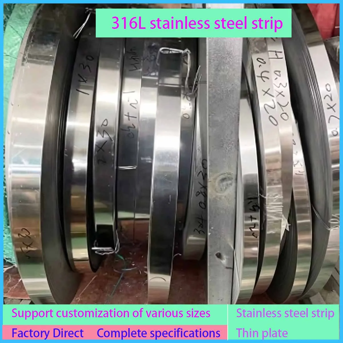1 M 316L Stainless Steel Foil Strip Thin Plate Sheet Width 100mm Thick 0.01/0.02/0.03/0.05/0.06/0.07/0.08/0.1/0.15-1.5mm