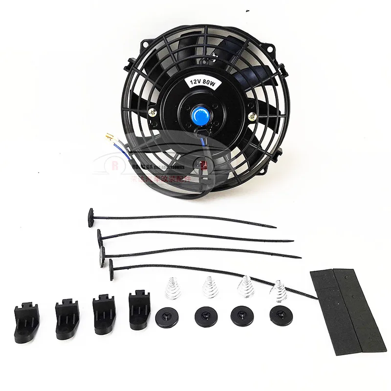 Universal 7/10/12/14 Inch 12V 80W 2100RPM Car Air Conditioning Electronic Radiator Cooling Fan Blade Electric Cool MountingKit