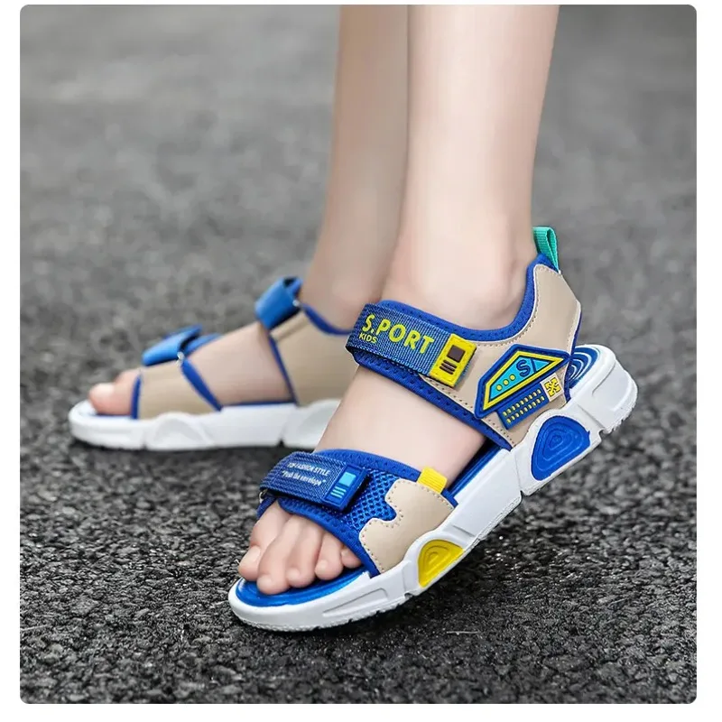 Детские летние резиновые сандалии для мальчиков, детская обувь, детская пляжная обувь на плоской подошве, спортивные мягкие нескользящие повседневные сандалии для малышей