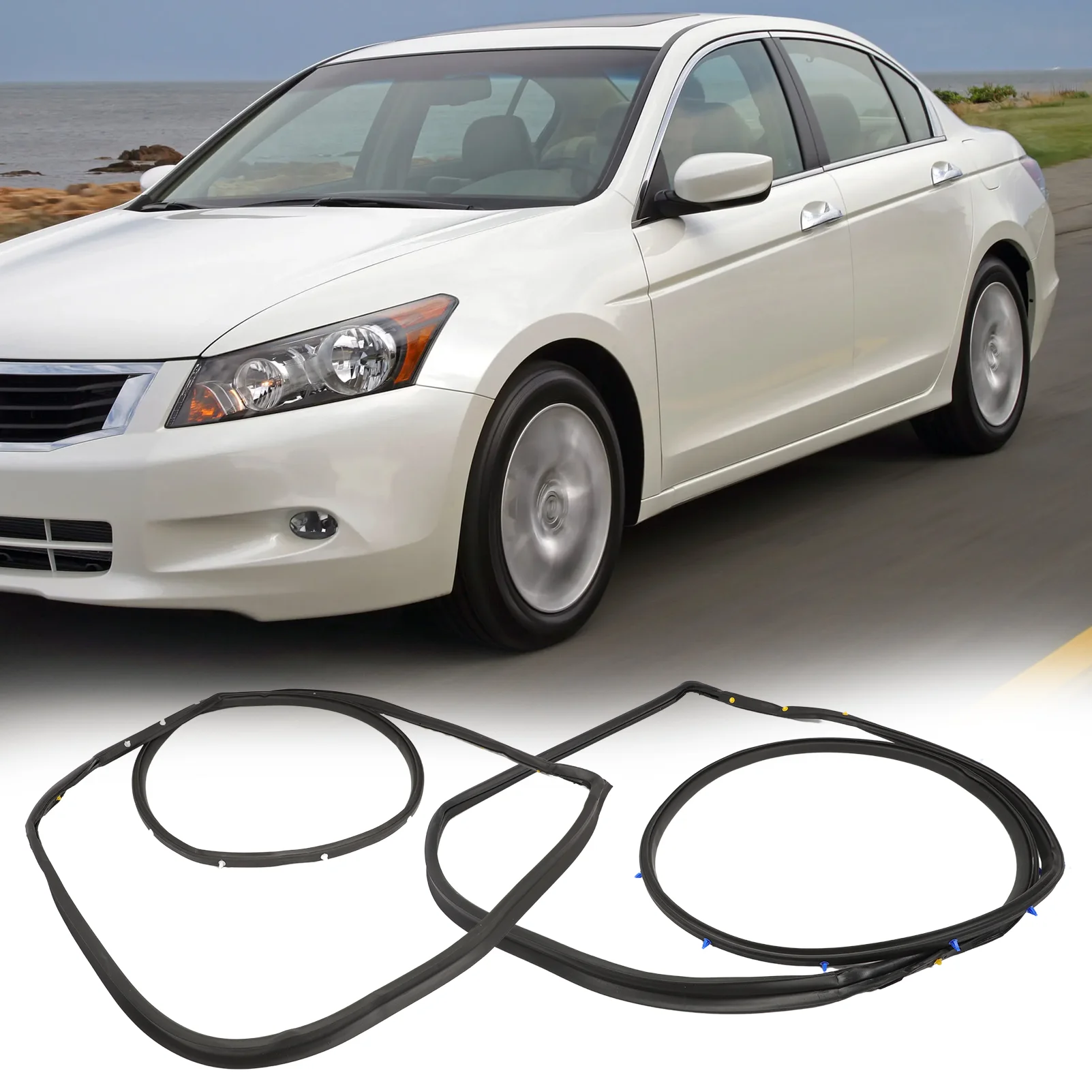 Front Door Weatherstrip Moulding Seal Rubber for Accord 2008-2012 Left Right Side Seal Stripping 72310-TA5-A02 72350-TA5-A02