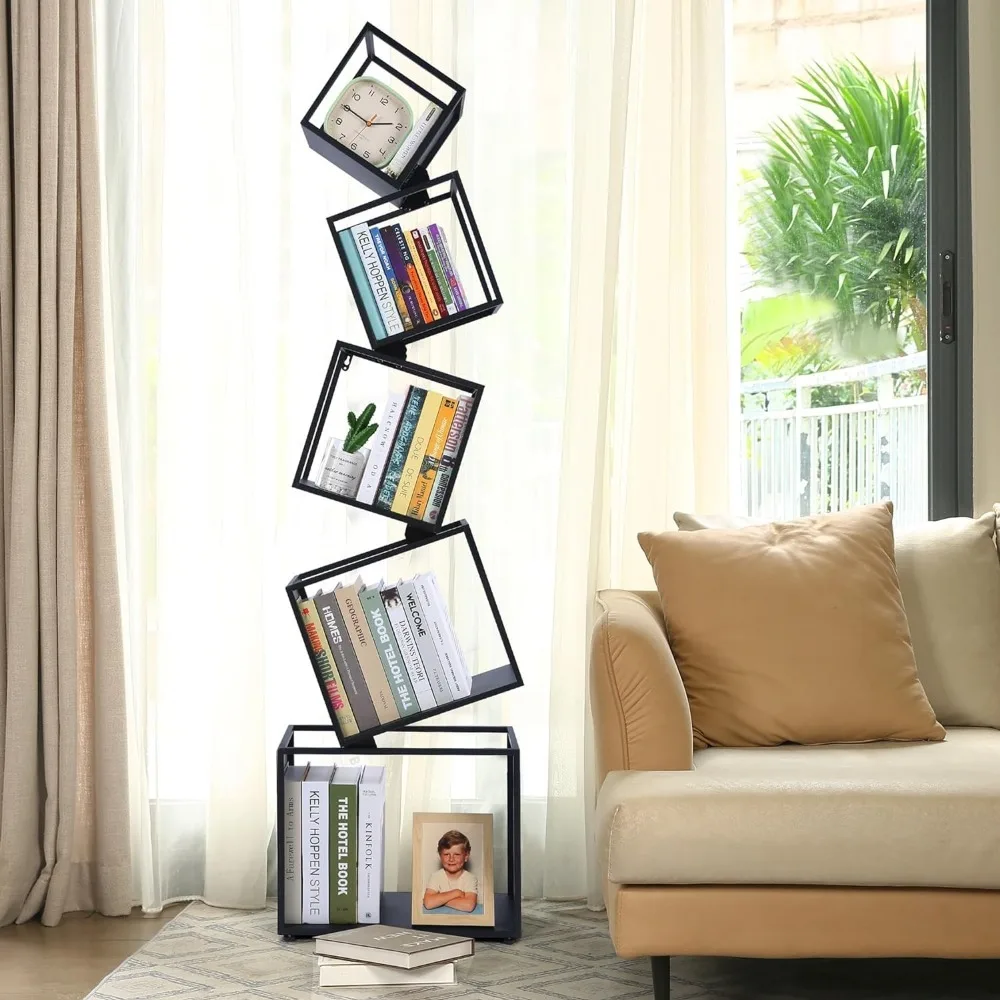 Creative Bookshelf, 5-Tier Bookcase Black, 67