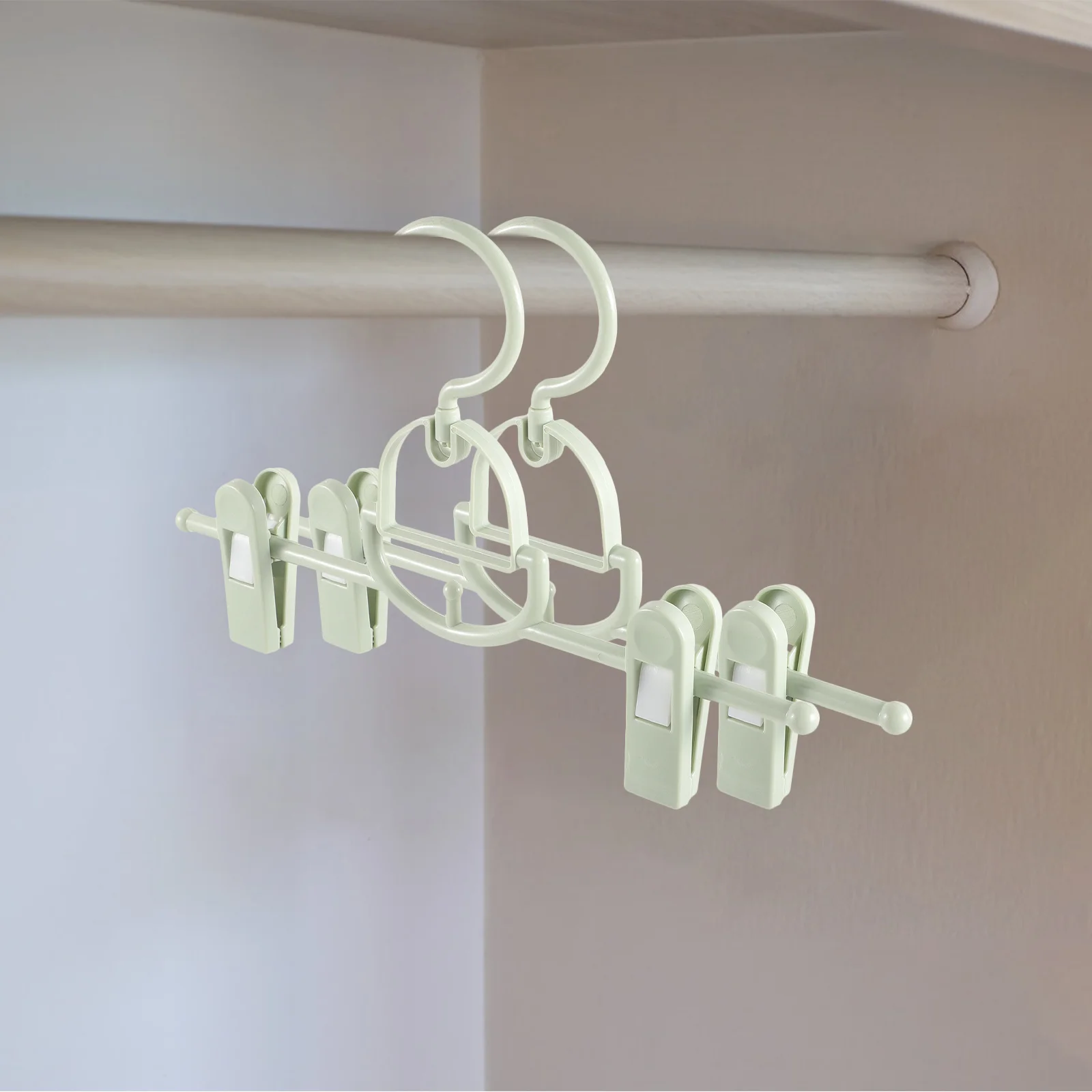 

5pcs 'S Pant Hangers Nonslip Clips Compact Travel Design For Pants Shorts Skirts Socks Clothes Home Closet Storage