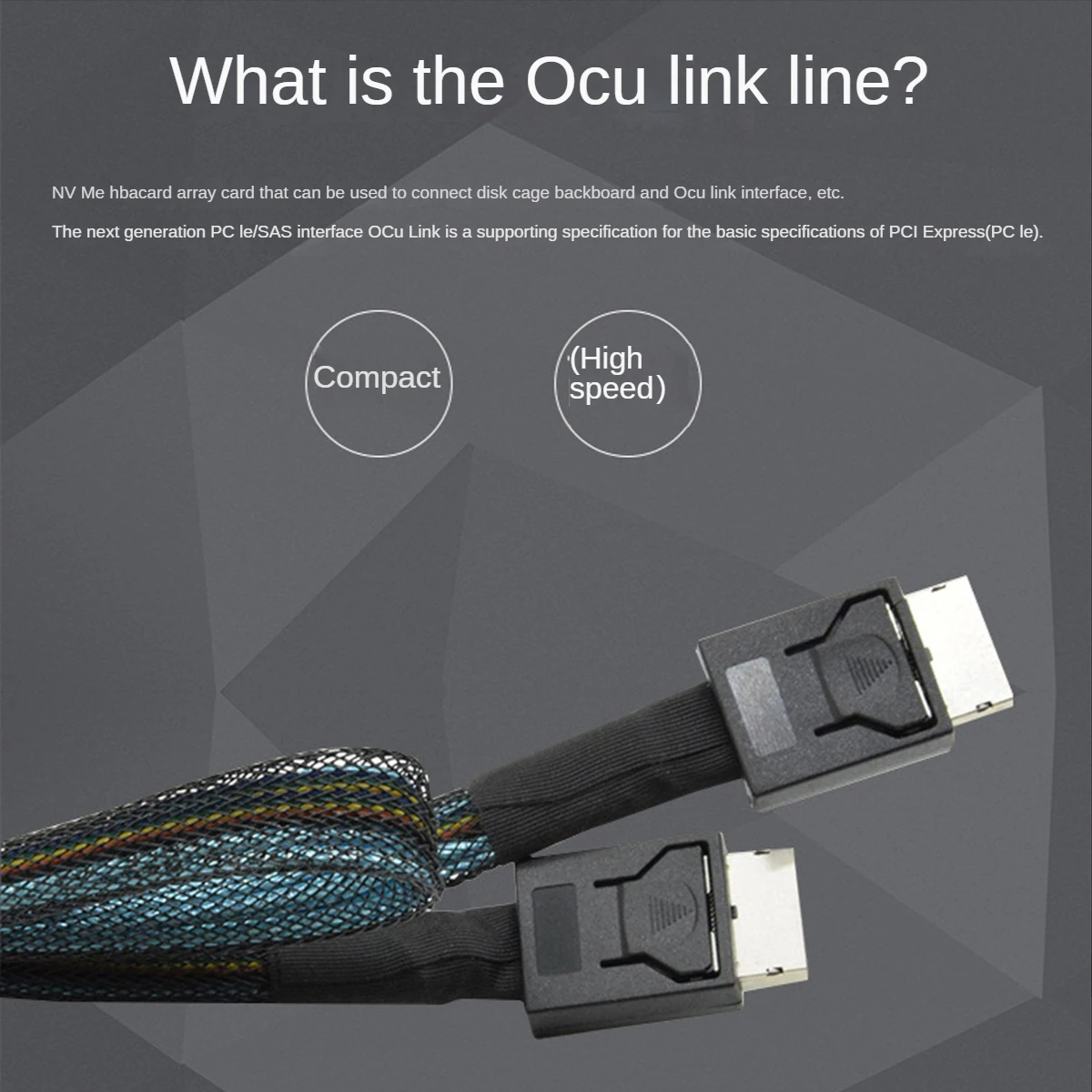 Male to Male Oculink Cable SFF-8611 SFF-8643 SFF-8654 HBAs Array Card Hard Disk Backplane PCIe G3 Gen 4 Data Transfer Connector