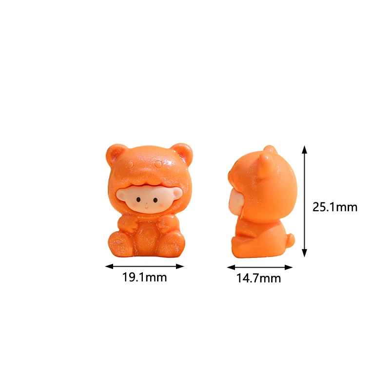 Muñeco de oso pequeño de dibujos animados, figurita pequeña, manualidades, Micro adorno pequeño, miniaturas DIY, accesorios de decoración del hogar, regalos