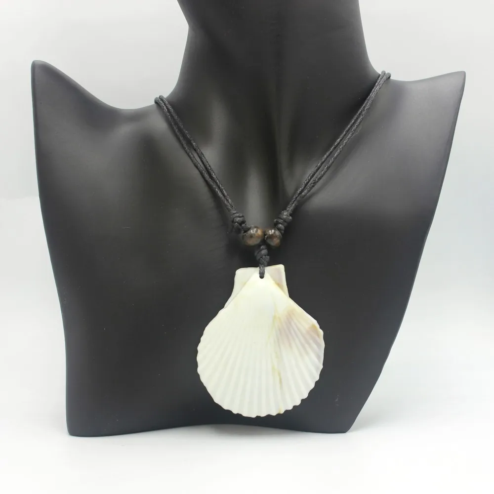 1 قطعة نمط المنتجع المحيط شل قلادة قابل للتعديل حبل البوهيمي الاكريليك قلادة من الصدف الرجال النساء سترة سلسلة مجوهرات هدية #5