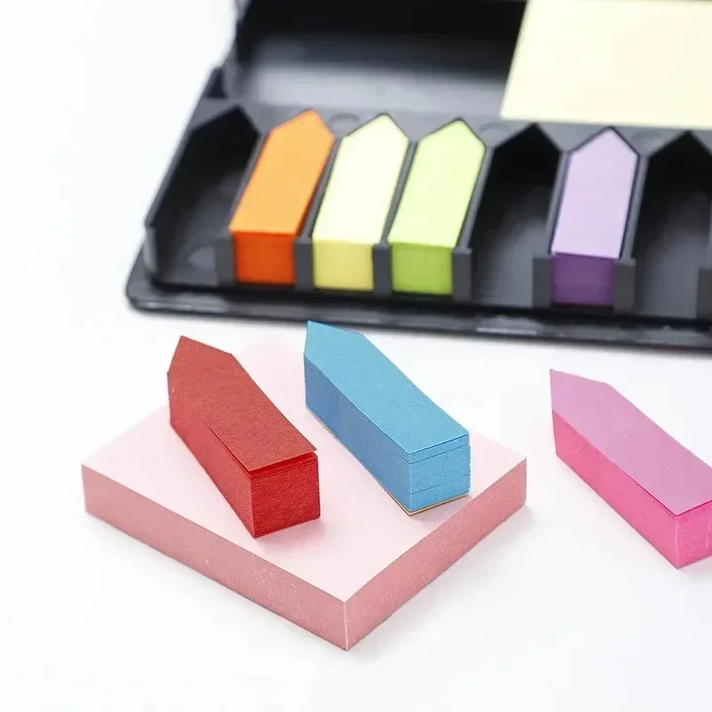 Sticky Notes PU Leather Sticky Note Holder Colourful Sticky Stickers Set Mini Rectangle Sticky Notes for Office Home and School