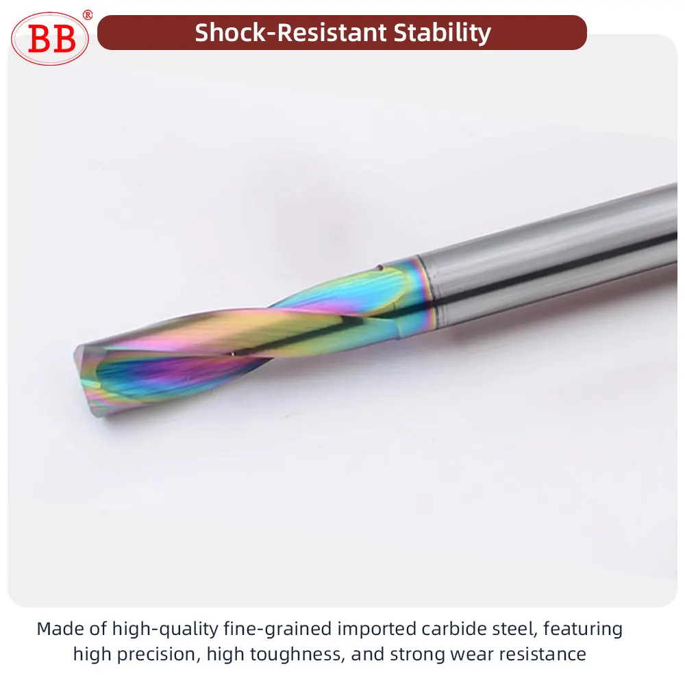 BB Flat Drill Solid Carbide DLC Coating for Non-metal Aluminum 180° CNC Inclined Curved Surface Bottom Hole Making 0.5mm-10.7mm